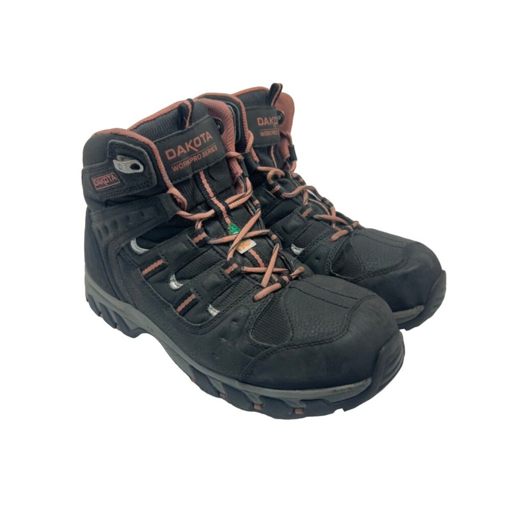 Dakota Women’s Mid-Cut Alum Toe Comp Plate 2007 Hiker Boots Black/Pink Size 8.5M